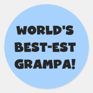 Black Text World's Best-est Grampa T-shirts Gifts Classic Round Sticker