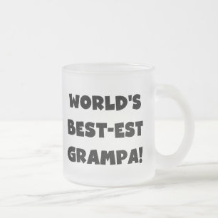 Black Text World's Best-est Grampa T-shirts Gifts Frosted Glass Coffee Mug