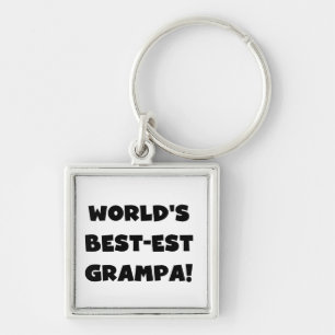 Black Text World's Best-est Grampa T-shirts Gifts Key Ring