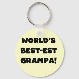 Black Text World's Best-est Grampa T-shirts Gifts Key Ring
