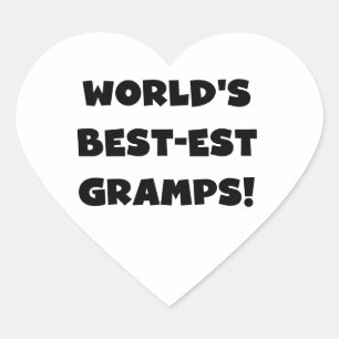 Black Text World's Best-est Gramps Gifts Heart Sticker