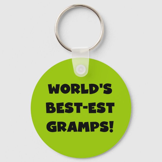 Black Text World's Best-est Gramps Gifts Key Ring (Front)