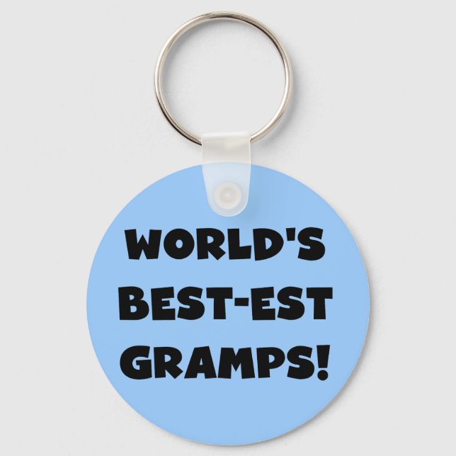 Black Text World's Best-est Gramps Gifts Key Ring (Front)