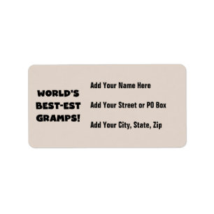 Black Text World's Best-est Gramps Gifts Label