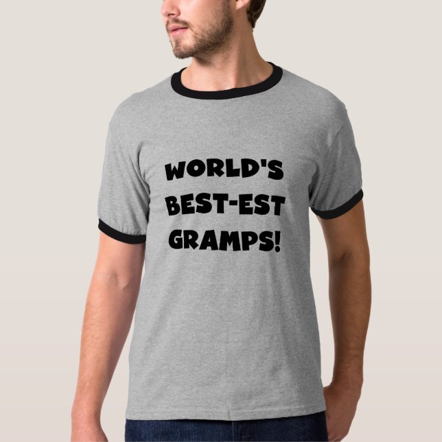 Black Text World's Best-est Gramps Gifts T-Shirt (Front)