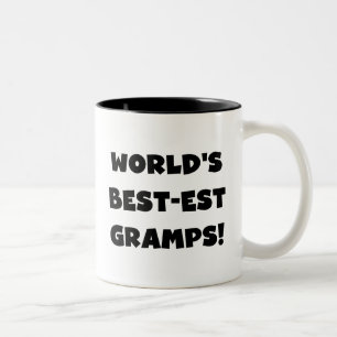 Black Text World's Best-est Gramps Gifts Two-Tone Coffee Mug