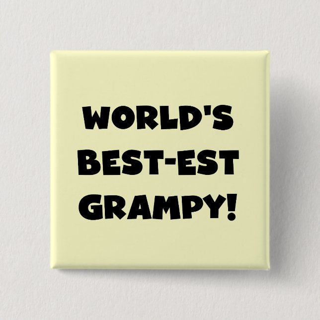 Black Text World's Best-est Grampy Gifts 15 Cm Square Badge (Front)