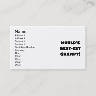 Black Text World's Best-est Grampy Gifts Business Card
