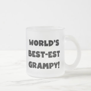 Black Text World's Best-est Grampy Gifts Frosted Glass Coffee Mug