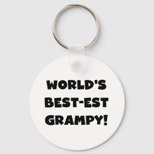 Black Text World's Best-est Grampy Gifts Key Ring