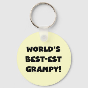 Black Text World's Best-est Grampy Gifts Key Ring