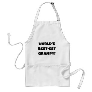 Black Text World's Best-est Grampy Gifts Standard Apron