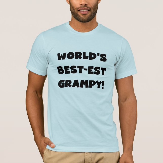 Black Text World's Best-est Grampy Gifts T-Shirt (Front)