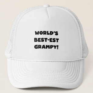 Black Text World's Best-est Grampy Gifts Trucker Hat