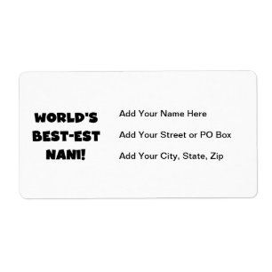 Black Text World's Best-est Nani T-shirts and Gift