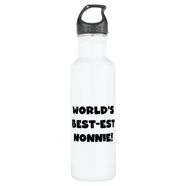 Black Text World's Best-est Nonnie 710 Ml Water Bottle (Front)