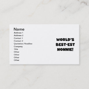 Black Text World's Best-est Nonnie Gifts Business Card