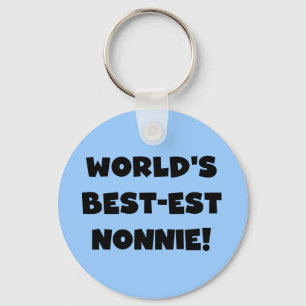 Black Text World's Best-est Nonnie Gifts Key Ring