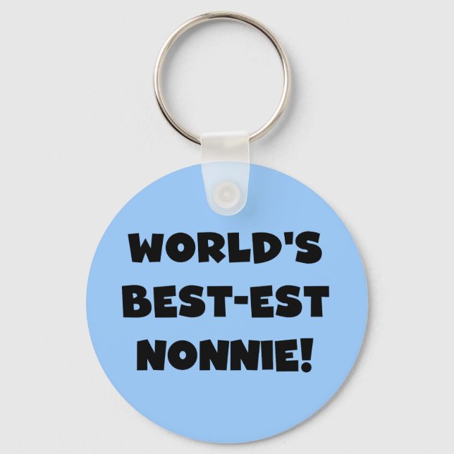Black Text World's Best-est Nonnie Gifts Key Ring (Front)