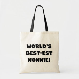 Black Text World's Best-est Nonnie Gifts Tote Bag