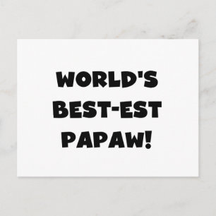 Black Text World's Best-est Papaw Gifts Postcard