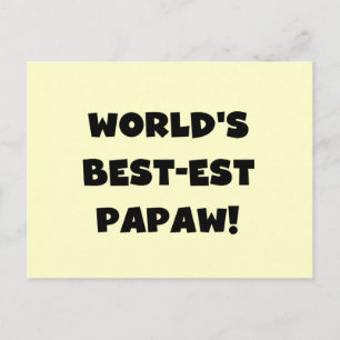 Black Text World's Best-est Papaw Gifts Postcard