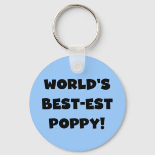 Black Text World's Best-est Poppy Gifts Key Ring