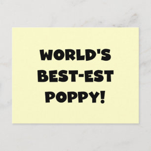 Black Text World's Best-est Poppy Gifts Postcard