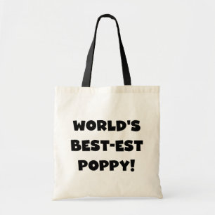 Black Text World's Best-est Poppy Gifts Tote Bag