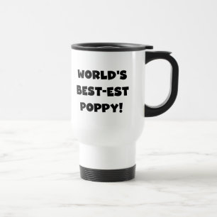 Black Text World's Best-est Poppy Gifts Travel Mug