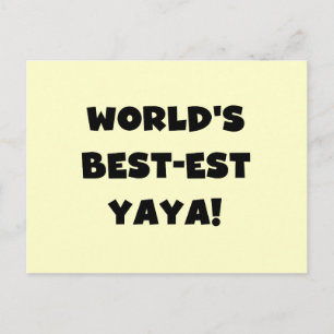 Black Text World's Best-est Yaya Gifts Postcard