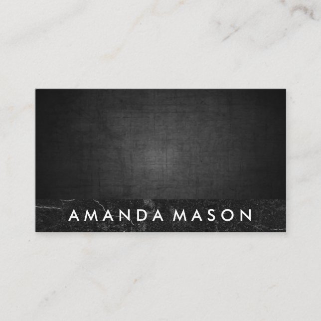 Black Texture | Black Slate Marble Business Card (Front)