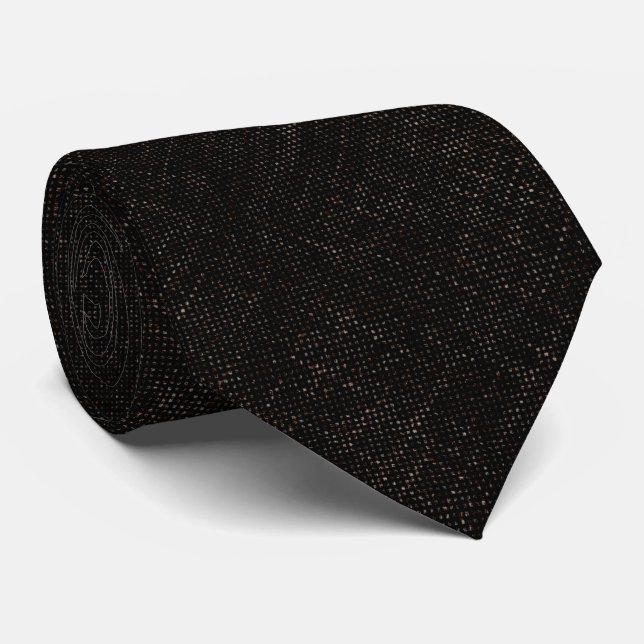Black textured solid color tie (Rolled)