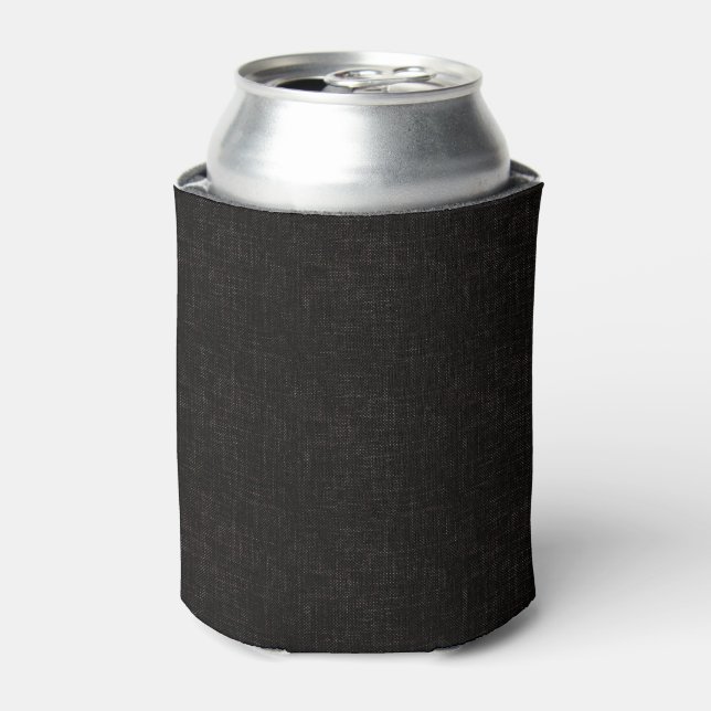 Black textured solid colour can cooler (Can Front)