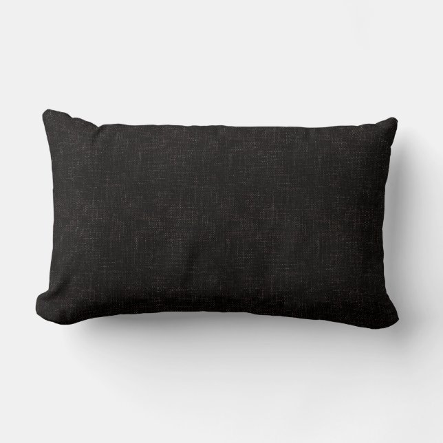 Black textured solid colour lumbar cushion (Front)