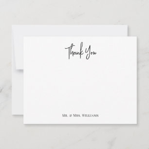 Black Thank You Classic Minimalist Couple Card