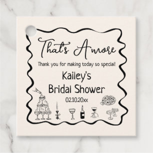 Black Thats Amore Bridal Shower Thank You Favour Tags