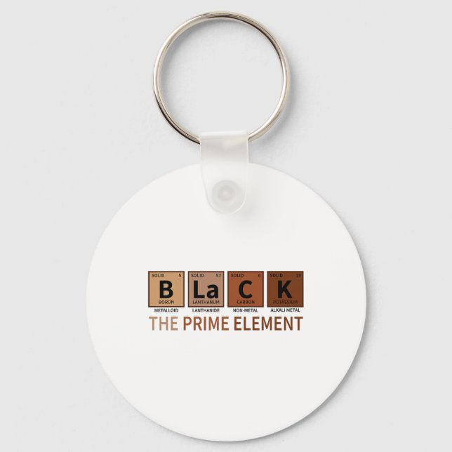 Black The Prime Element Black History Month Period Key Ring (Front)