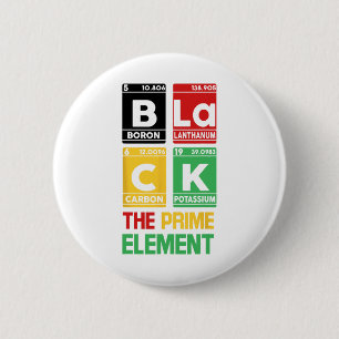 Black The Prime Element Periodic Table Black Histo 6 Cm Round Badge