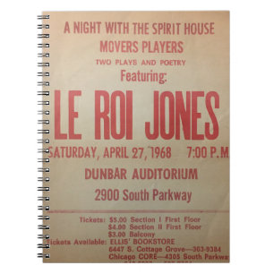 Black Theater LeRoi Jones Spiral Photo Notebook