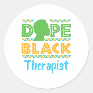 Black Therapist Mental Health Counseling Psycholog Classic Round Sticker