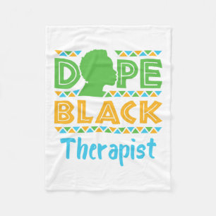 Black Therapist Mental Health Counseling Psycholog Fleece Blanket