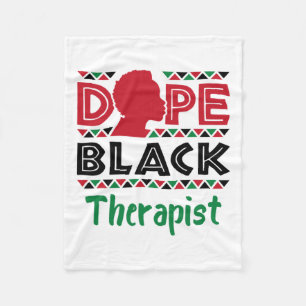 Black Therapist Mental Health Psychology Counselin Fleece Blanket