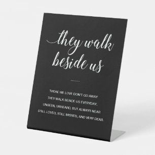 Black They Walk Beside Us Poem Wedding Memorial Pedestal Sign