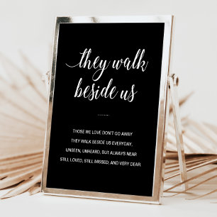 Black They Walk Beside Us Poem Wedding Memorial Poster