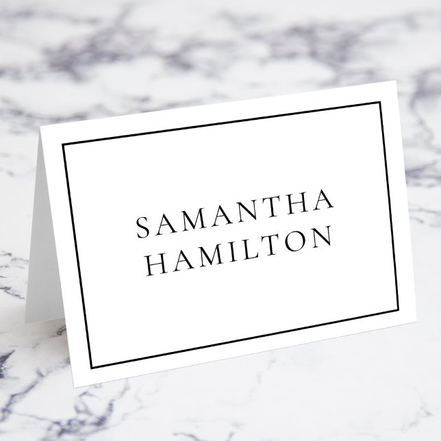 Black Thin Line Border Individual Name Place Cards (Black Thin Line Border Individual Name Place Cards)