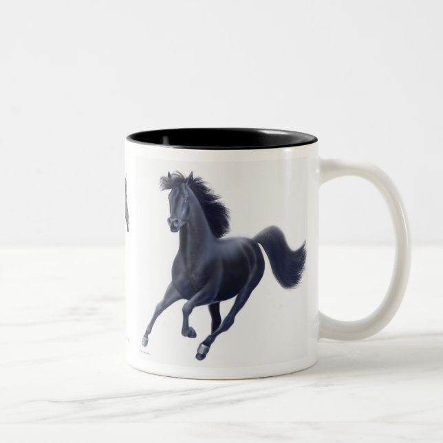 Black Thoroughbred Horses Mug (Right)