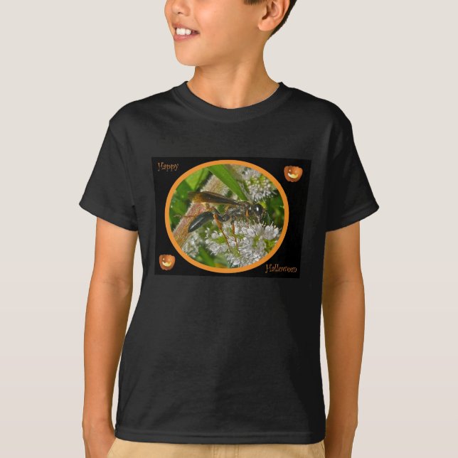 Black Thread-Waist Wasp Halloween T-Shirt (Front)