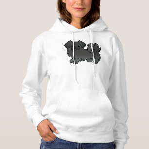 Black Tibetan Spaniel Cute Cartoon Dog Hoodie