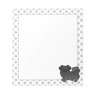 Black Tibetan Spaniel Cute Cartoon Dog Notepad